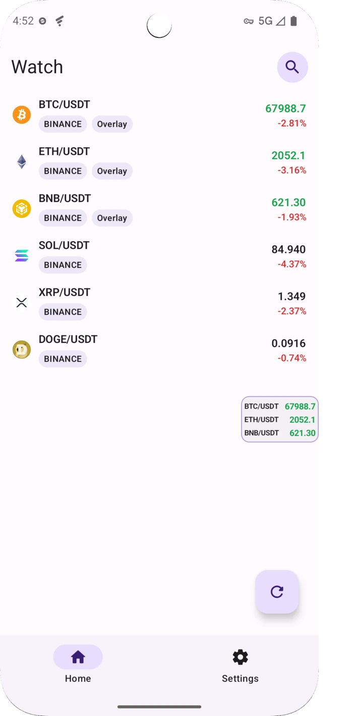 观察列表页面截图